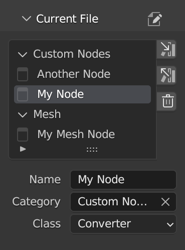 Screenshot of the "Current File" section of the Node Pantry.